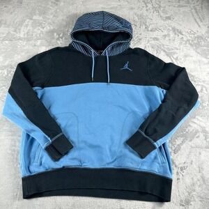 Jordan Hoodie Sweatshirt Womens Large Blue Color block Streetwear Y2K Retro